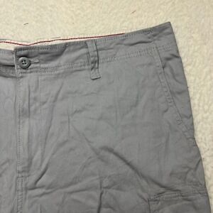 George Cargo Shorts Mens 38 Gray Flat Front Cotton Blend Utility Pockets 3761